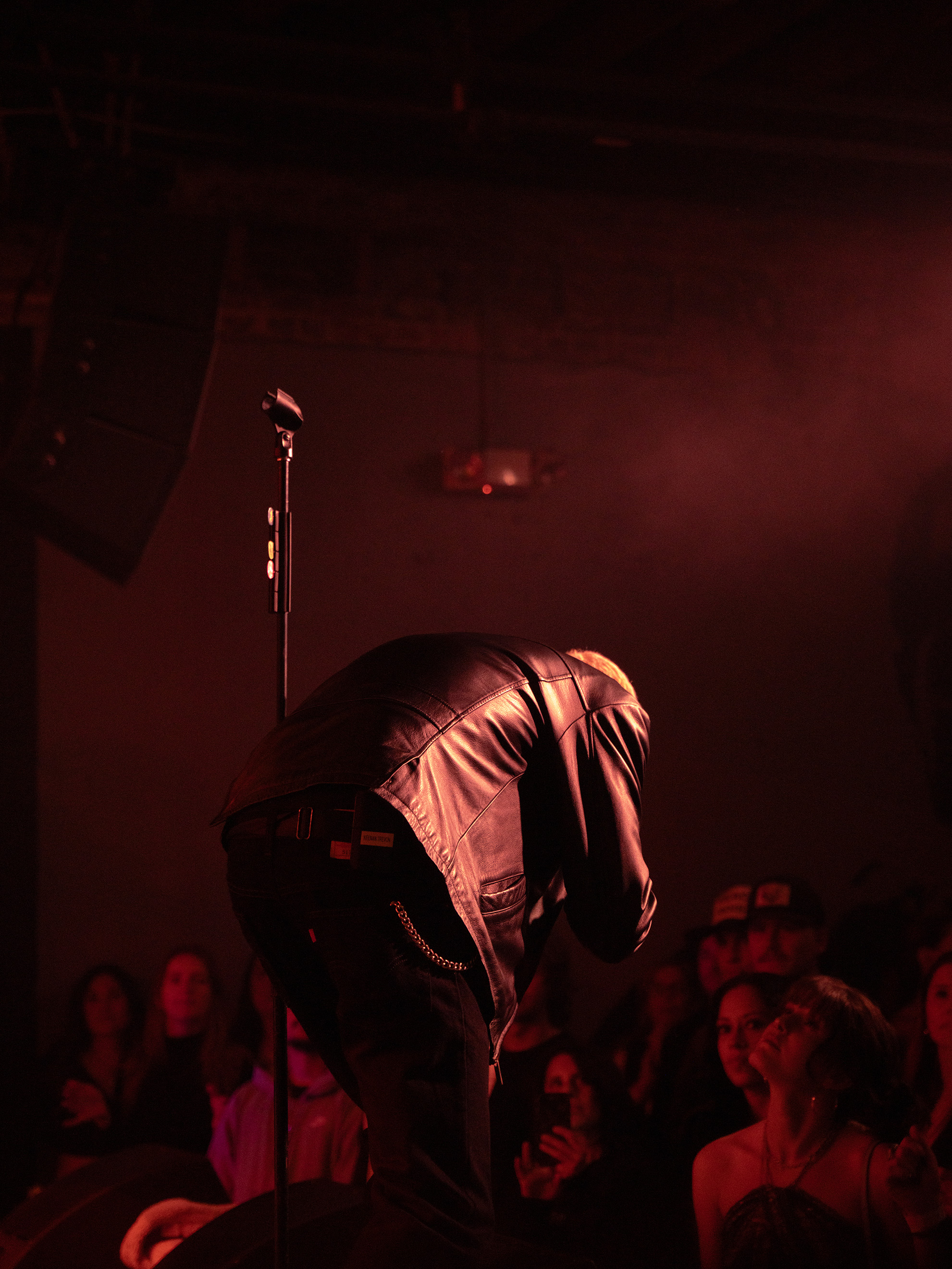 Keenan Trevon looking down into crow